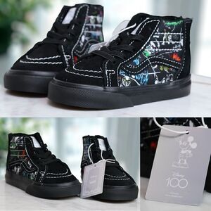 🔥🔥 Vans X Disney 100 Toddler Kids SK8-Hi Zip Villains Size 6